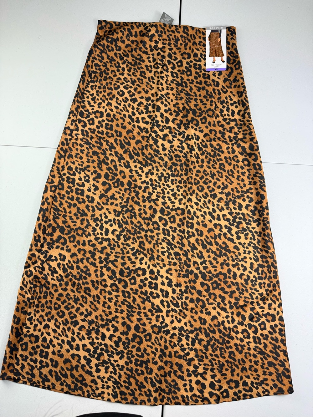 Matty M Leopard Print Maxi Skirt in Brown and Black